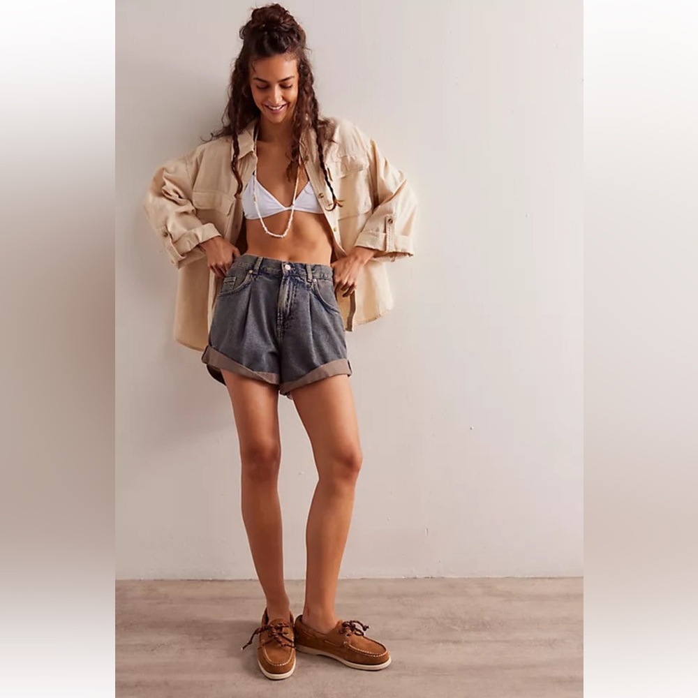 free people Made For Sun Linen Shirt - Picture 2 of 6